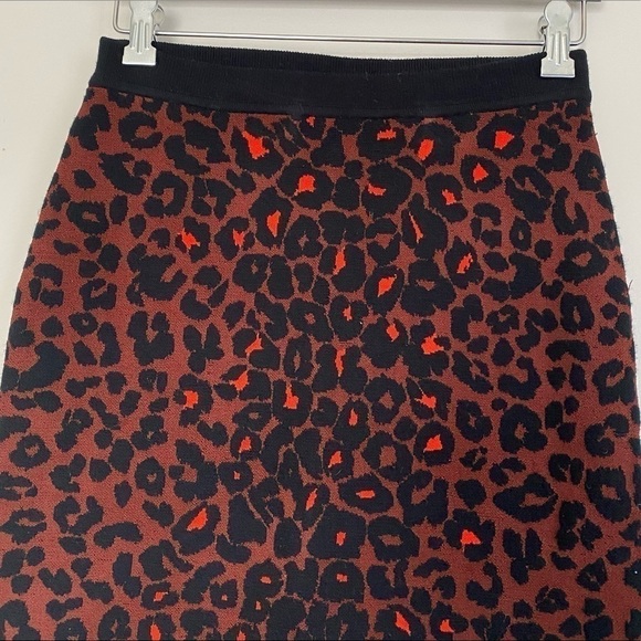 A.L.C Ellwood Leopard Print Pencil Wool Skirt S - Picture 2 of 9